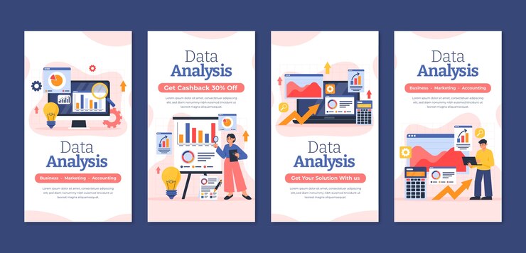 Free Vector hand drawn data analysis instagram stories