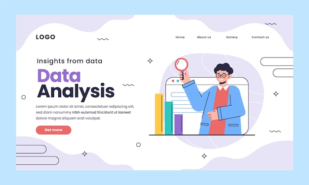 Hand drawn data analysis landing page