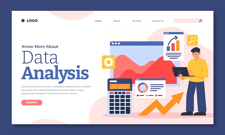 Free Vector hand drawn data analysis landing page