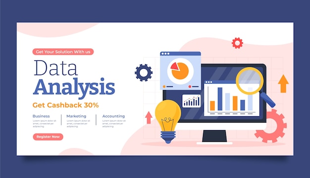 Free vector hand drawn data analysis sale banner