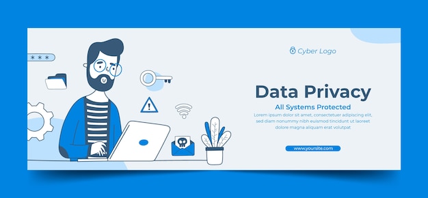 Hand drawn data privacy facebook cover