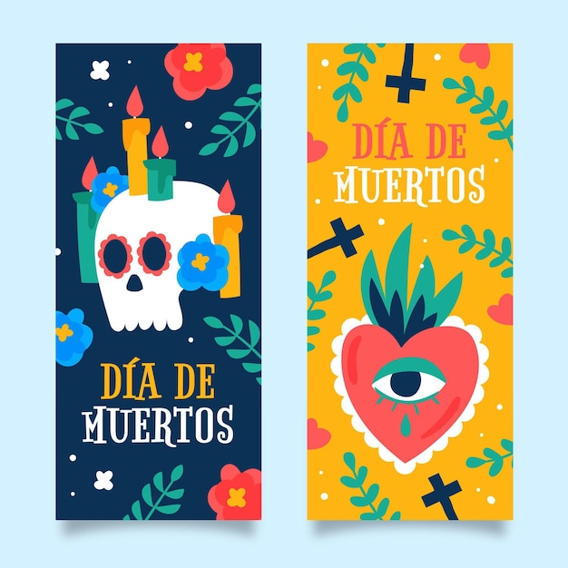 Free vector hand drawn day of the dead banner template