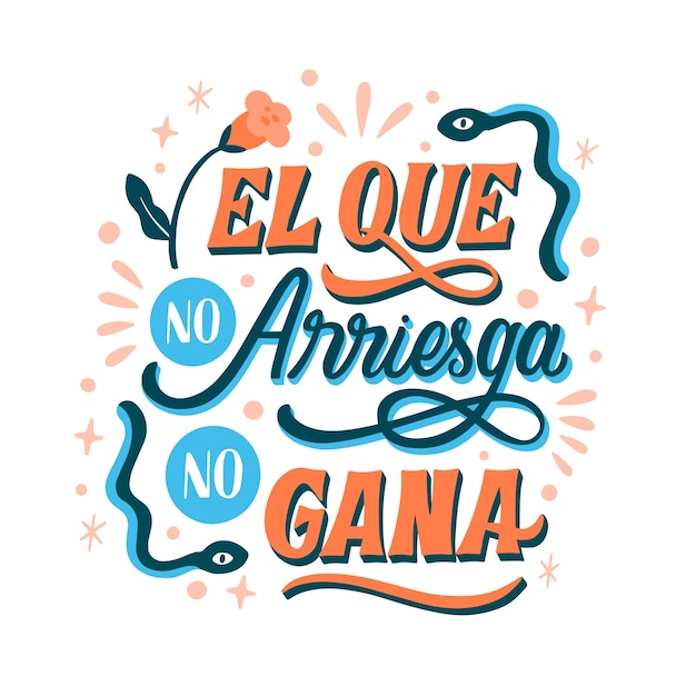 Hand drawn days of the week in spanish lettering