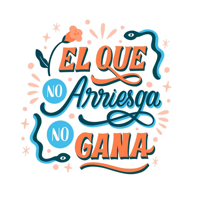 Hand drawn days of the week in spanish lettering