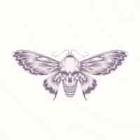 Free vector hand drawn death moth drawing illustration