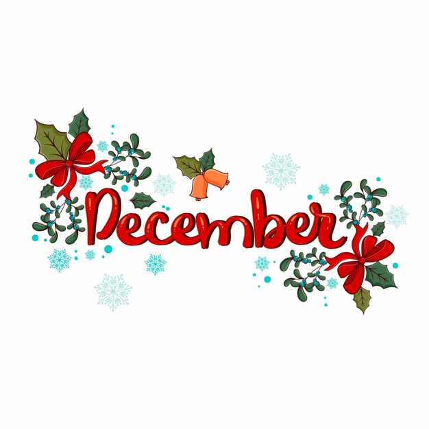 Hand drawn december lettering