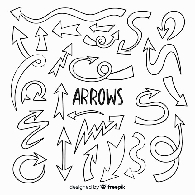 Free vector hand drawn decorative arrow collection