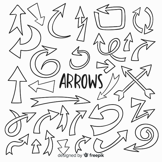 Free vector hand drawn decorative arrow collection