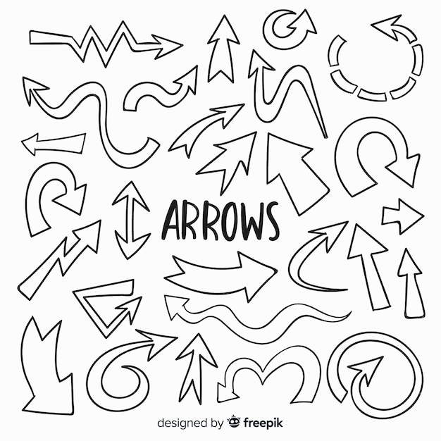 Free vector hand drawn decorative arrow collection