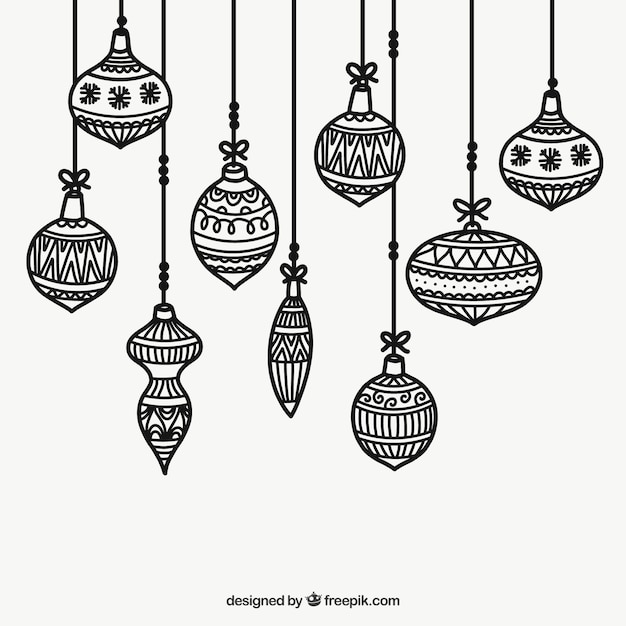 Рисованные декоративные рождественские шары