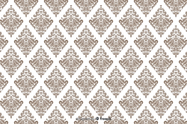 Free vector hand drawn decorative damask background