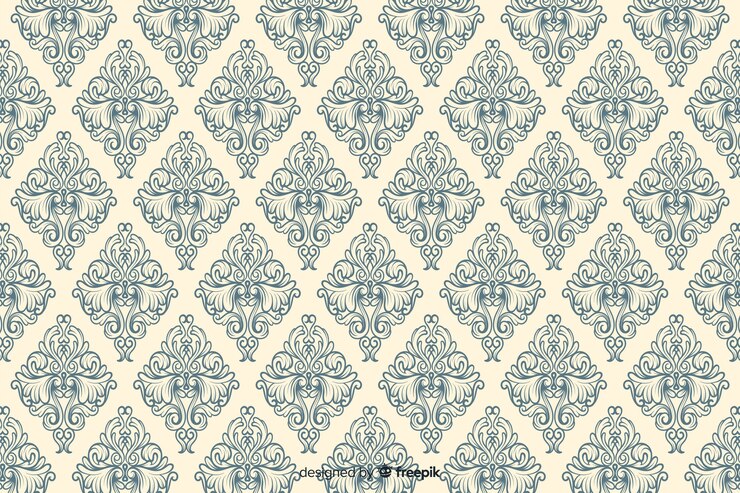 Free Vector hand drawn decorative damask background