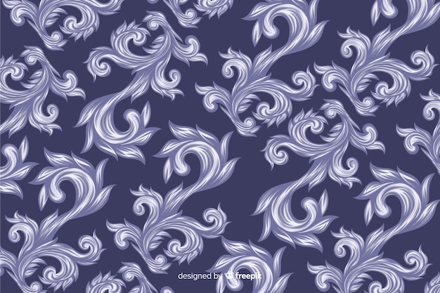 Hand drawn decorative damask background