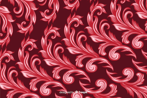 Hand drawn decorative damask background