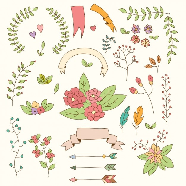 무료 Vector 손으로 그린 장식 요소