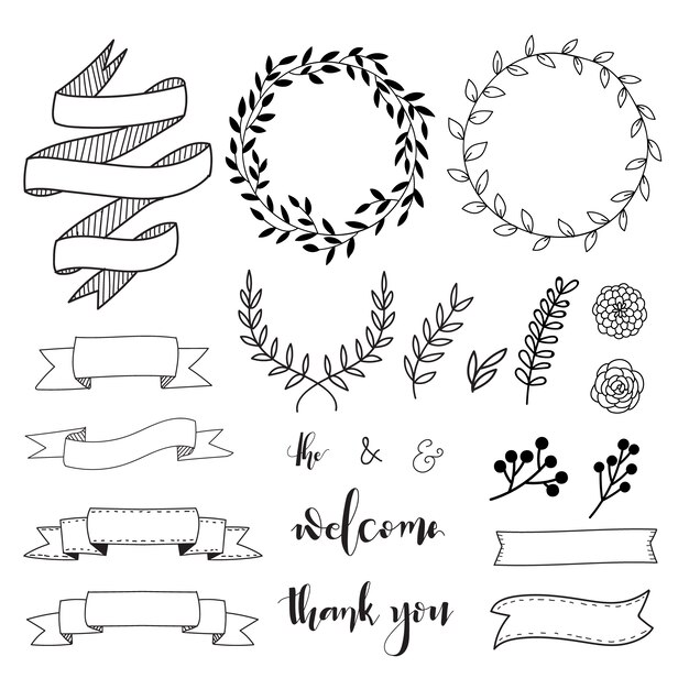 Hand drawn decorative elements