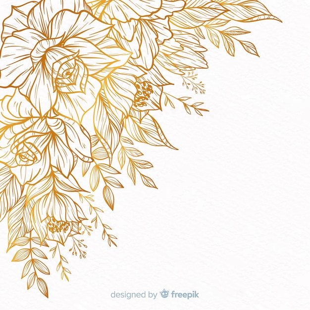 hand drawn decorative flower frame