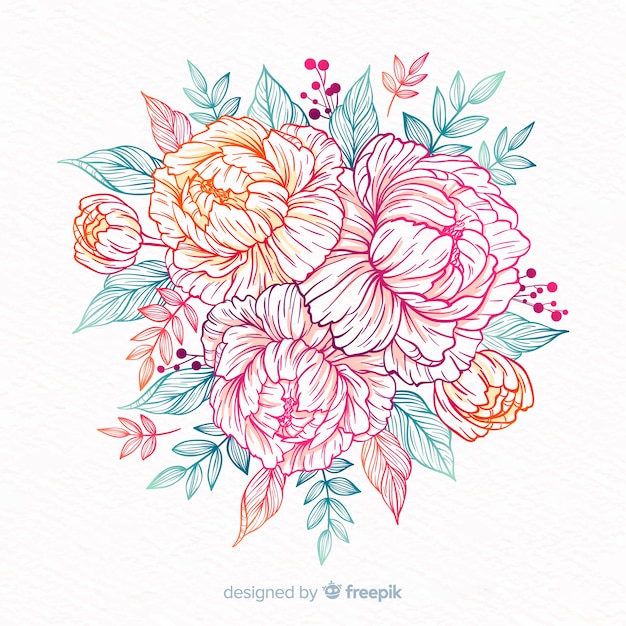 Free vector hand drawn decorative flower wreath