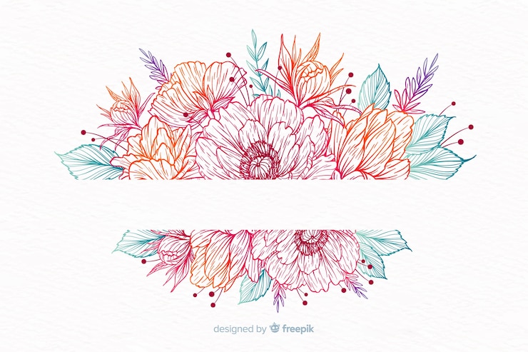 Free Vector hand drawn decorative flower wreath