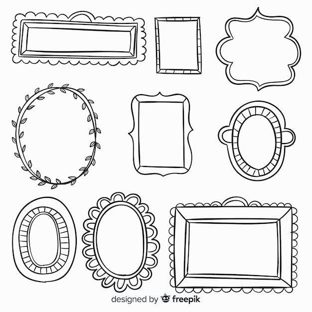 Free vector hand drawn decorative frame collection