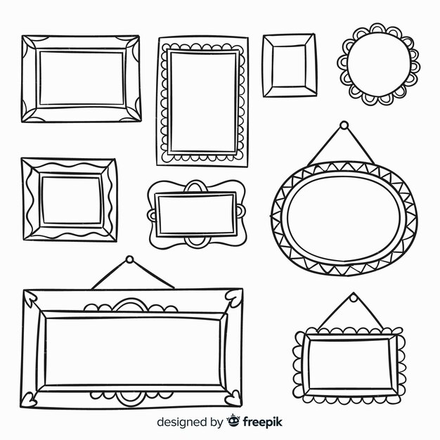 손으로 그린 장식 프레임 컬렉션