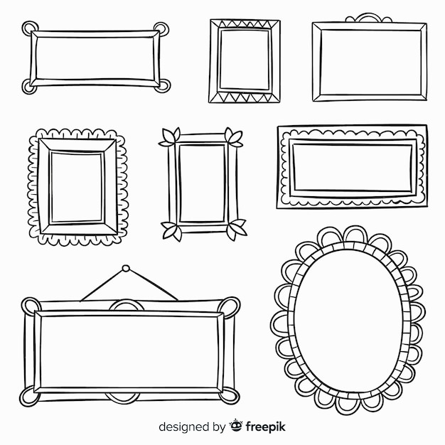 Free vector hand drawn decorative frame collection