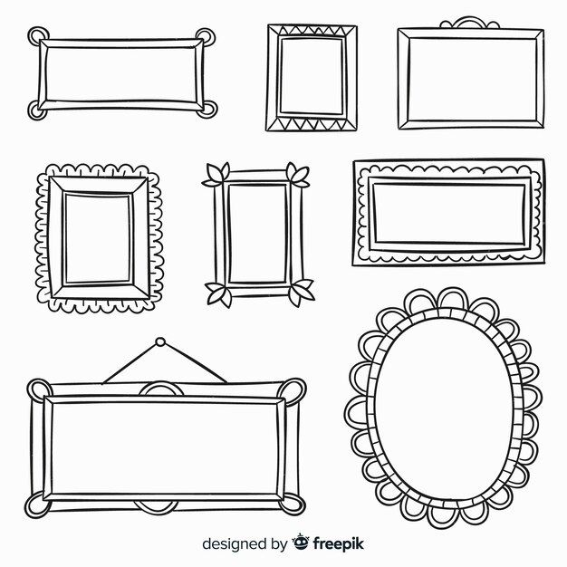 Hand drawn decorative frame collection