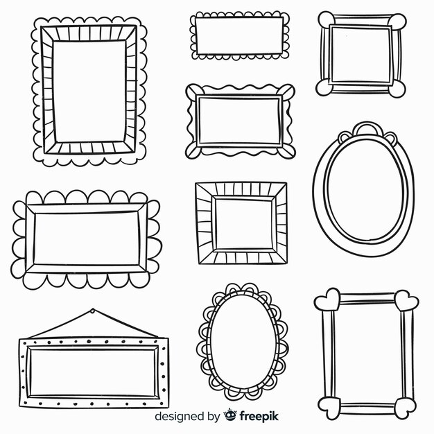 Hand drawn decorative frame collection