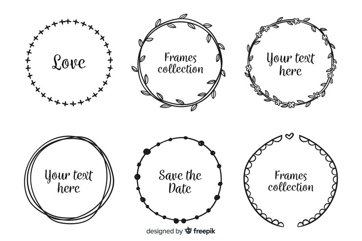 Free Vector hand drawn decorative frame collection