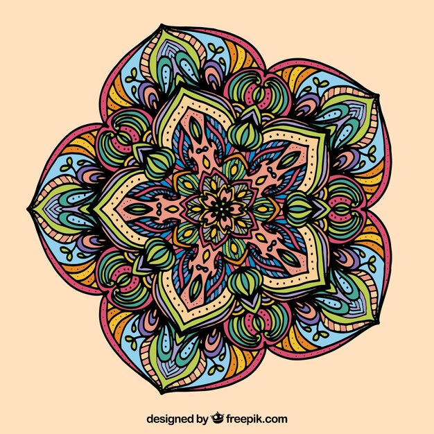 Hand drawn decorative mandala background