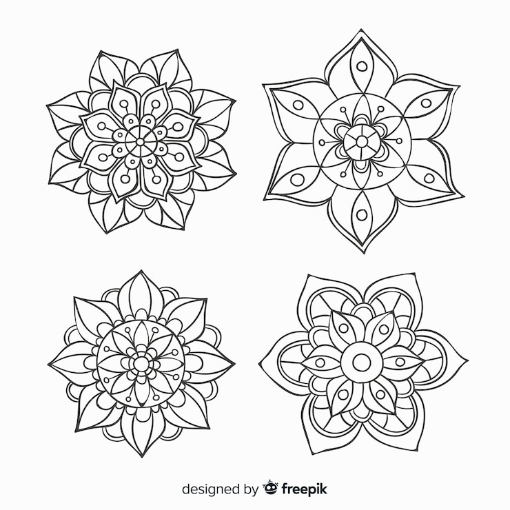 Free Vector hand drawn decorative mandala collection