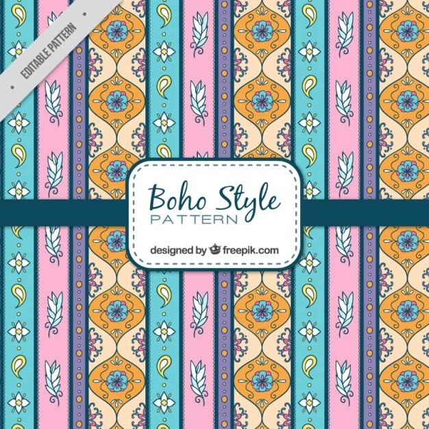 Free Vector hand drawn decorative pattern in boho style