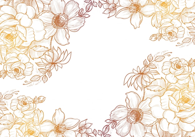 Hand drawn decorative sketch floral background