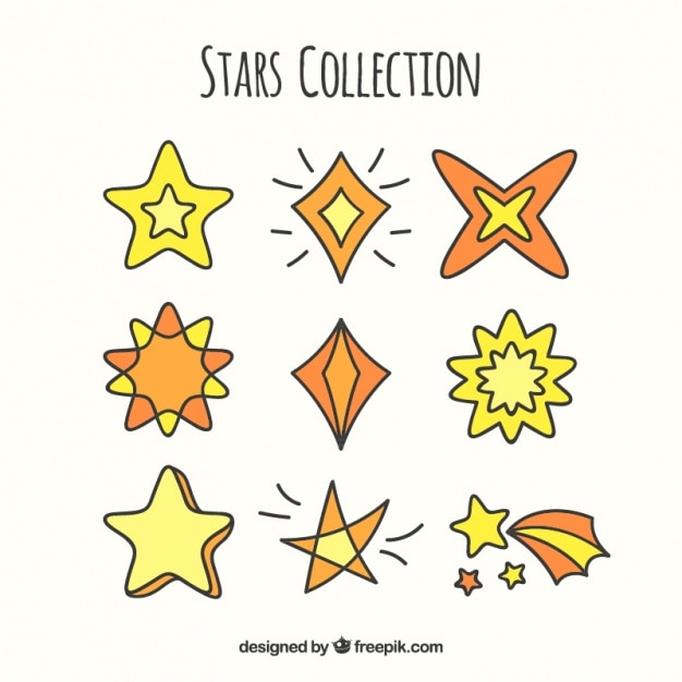 Vettore gratuito stelle decorativi disegnati a mano