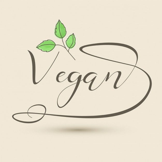 Hand drawn decorative vegan logo