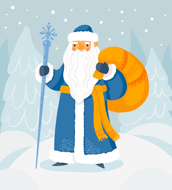 Free vector hand drawn ded moroz concept