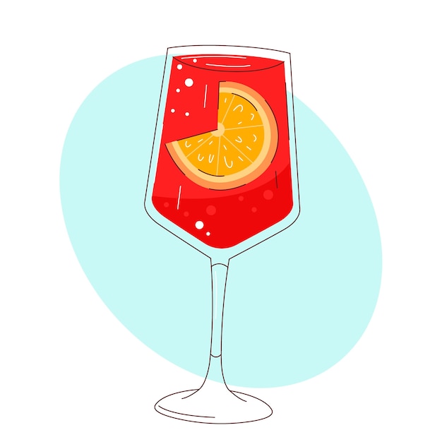 Hand drawn delicious cocktail glass