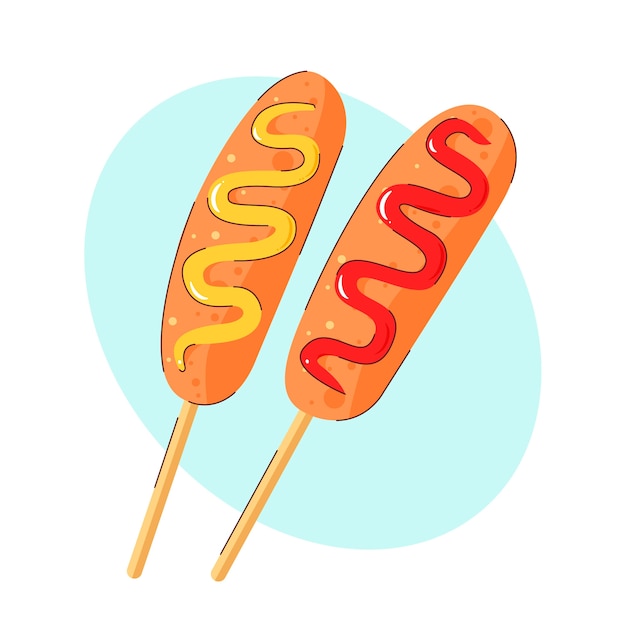 Free vector hand drawn delicious corn dogs illustrated