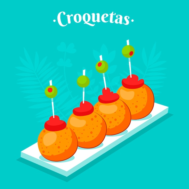 Free vector hand drawn delicious croquetas illustration