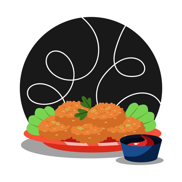 Hand drawn delicious croquetas illustration