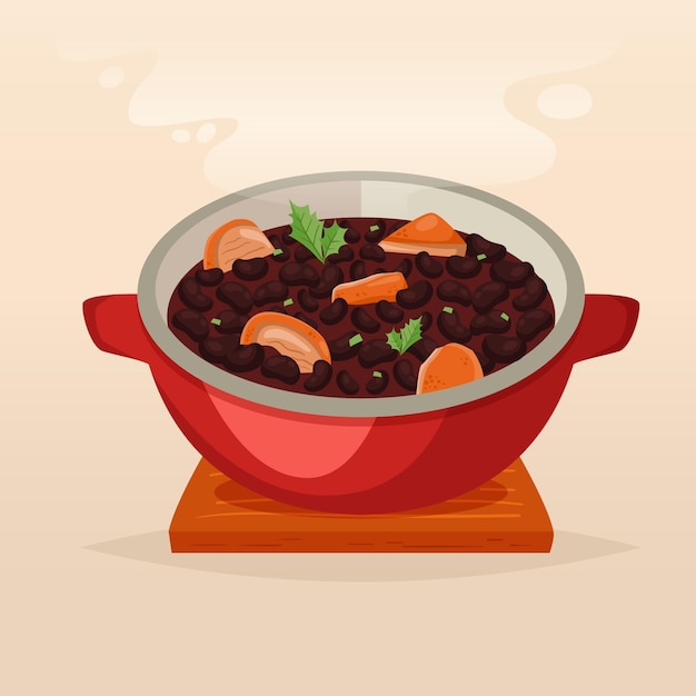 손으로 그린 맛있는 feijoada