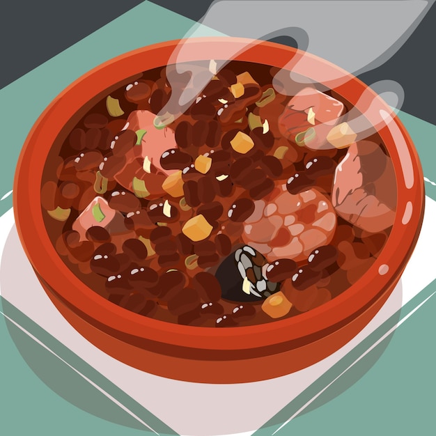 무료 벡터 손으로 그린 맛있는 feijoada