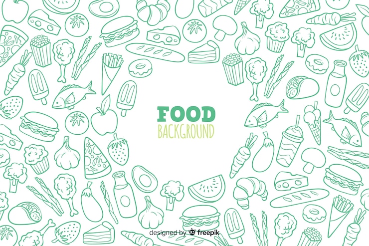 Free Vector hand drawn delicious food background