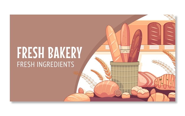 Free vector hand drawn delicious food bakery facebook template