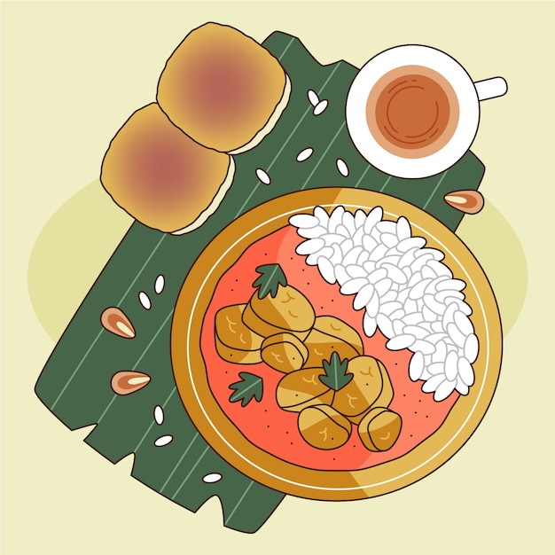 手描きのおいしいインド料理