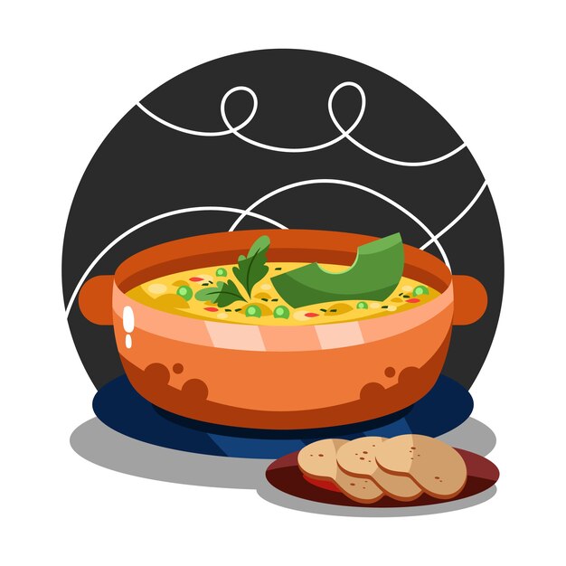 Hand drawn delicious locro illustration