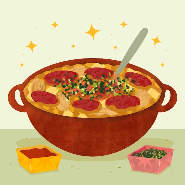 Hand drawn delicious locro illustration