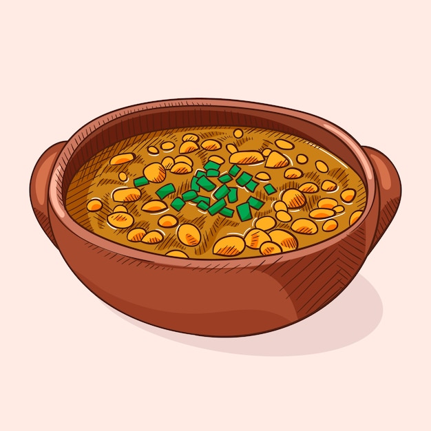 Hand drawn delicious locro illustration