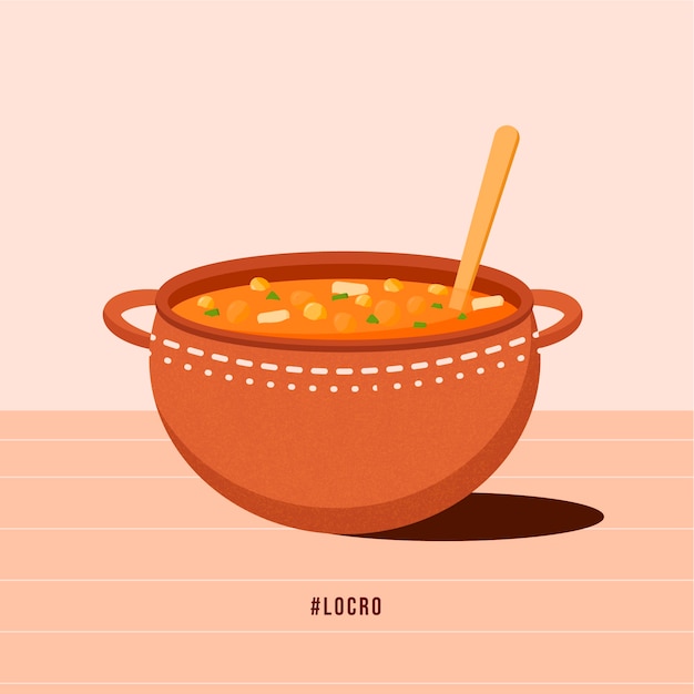 Hand drawn delicious locro illustration