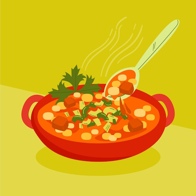 Hand drawn delicious locro illustration